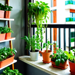 **Prompt 1:** A serene personal oasis on a small condo balcony in a bustling Thai city. Vibrant green holy basil, red chili plants, and fresh salad greens thrive in various pots and a compact DIY vertical garden made from repurposed materials. Warm, natural sunlight illuminates the scene, highlighting the lush foliage. In the background, subtly blurred city buildings convey the urban environment, emphasizing the contrast of nature amidst concrete. The overall atmosphere is peaceful, fulfilling, and embodies the joy of growing fresh, clean food in a limited space.
    *   **Keywords:** Thai urban farming, condo balcony garden, holy basil, chili plants, salad greens, vertical garden, repurposed materials, natural light, peaceful, personal oasis, vibrant green, city background.