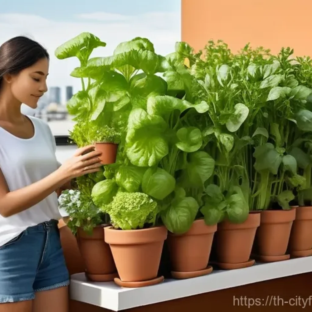 도시농업과 도시 건강의 관계 - **Urban Balcony Oasis:**
    "A serene and sun-drenched apartment balcony transformed into a lush ur...