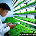 도시농업의 미래 - **Prompt 1: Futuristic Vertical Farm in a Thai City**
    "A stunning, clean, and futuristic vertica...